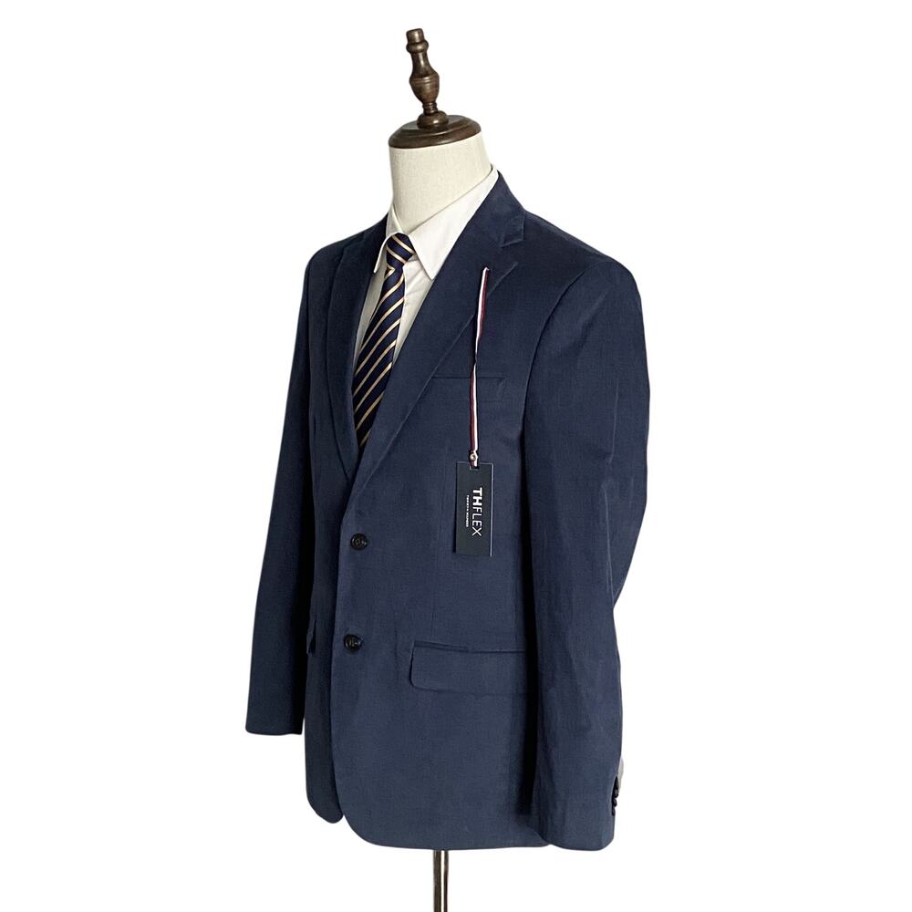 Tommy Hilfiger Sport Coat Men's 40 Long TH Flex Corduroy Lined Conrad Blue NEW - Picture 2 of 11